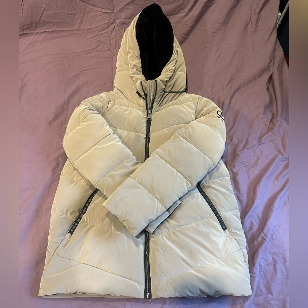 DKNY Beige Puffer Coat